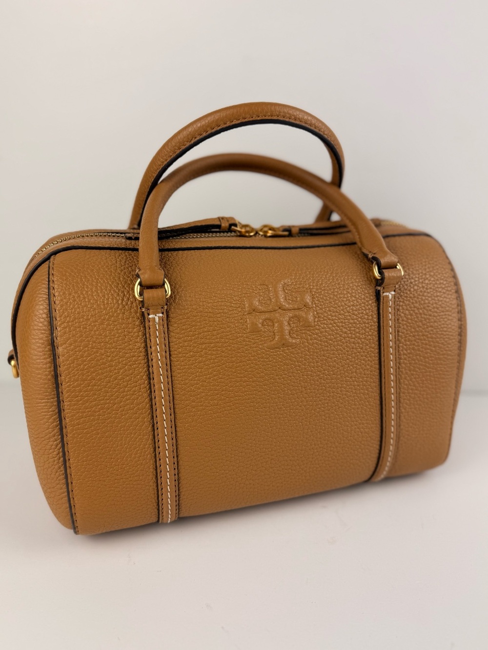 Tory Burch Thea Tiramisu Brown Leather Satchel Crossbody Shoulder Bag NWOT